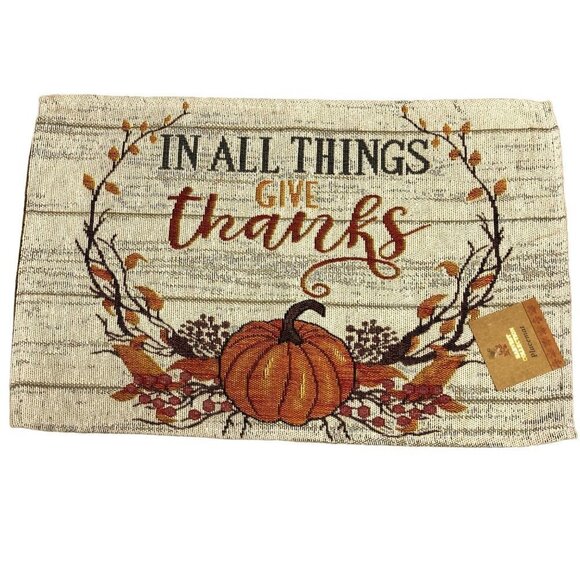 HARVEST‎ COLLECTION SET OF 4 FALL PRINT TAPESTRY PLACE MAT 13X19 NEW WITH TAG - Picture 1 of 4